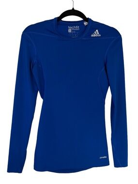 adidas Techfit Long-Sleeve Performance Tee Royal Blue Men’s Compression